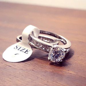 Pair of Sterling Silver wedding collection Rings 6